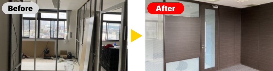 内装工事 間仕切り設置 OAフロア タイルカーペット サイン工事 配線工事 ブラインド お引越し作業費用